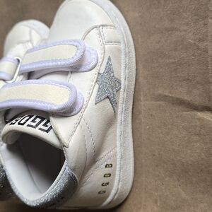 Golden Goose White and Silver Sneakers